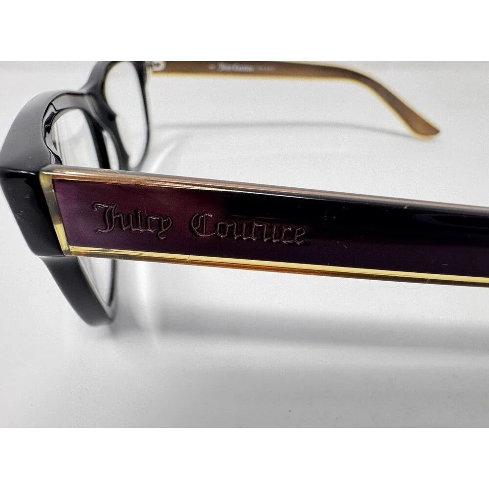 Juicy Couture JU141 0807 Eyeglass Frames Only 140 Black Gold Authentic